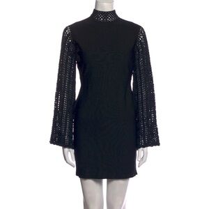 NEW Opening Ceremony Open Back Crochet Mini Dress in Black - Size S